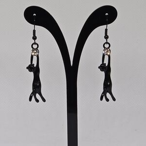 Black Cat Dangle Earrings